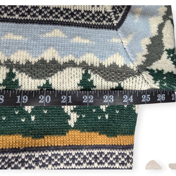 Croft & Barrow Knit Button Front Winter Scene Forrest Cardigan Size XL - Picture 12 of 14